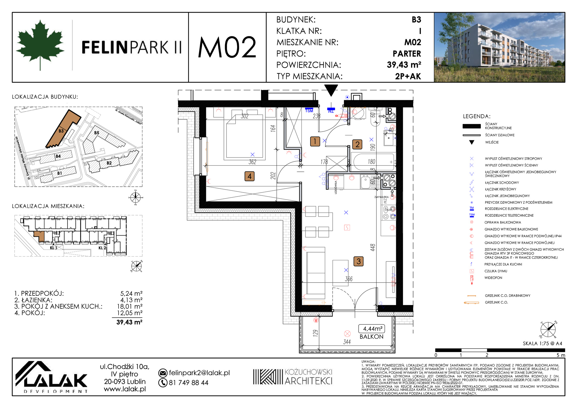 Rzut mieszkania B3 - B3_M02/P