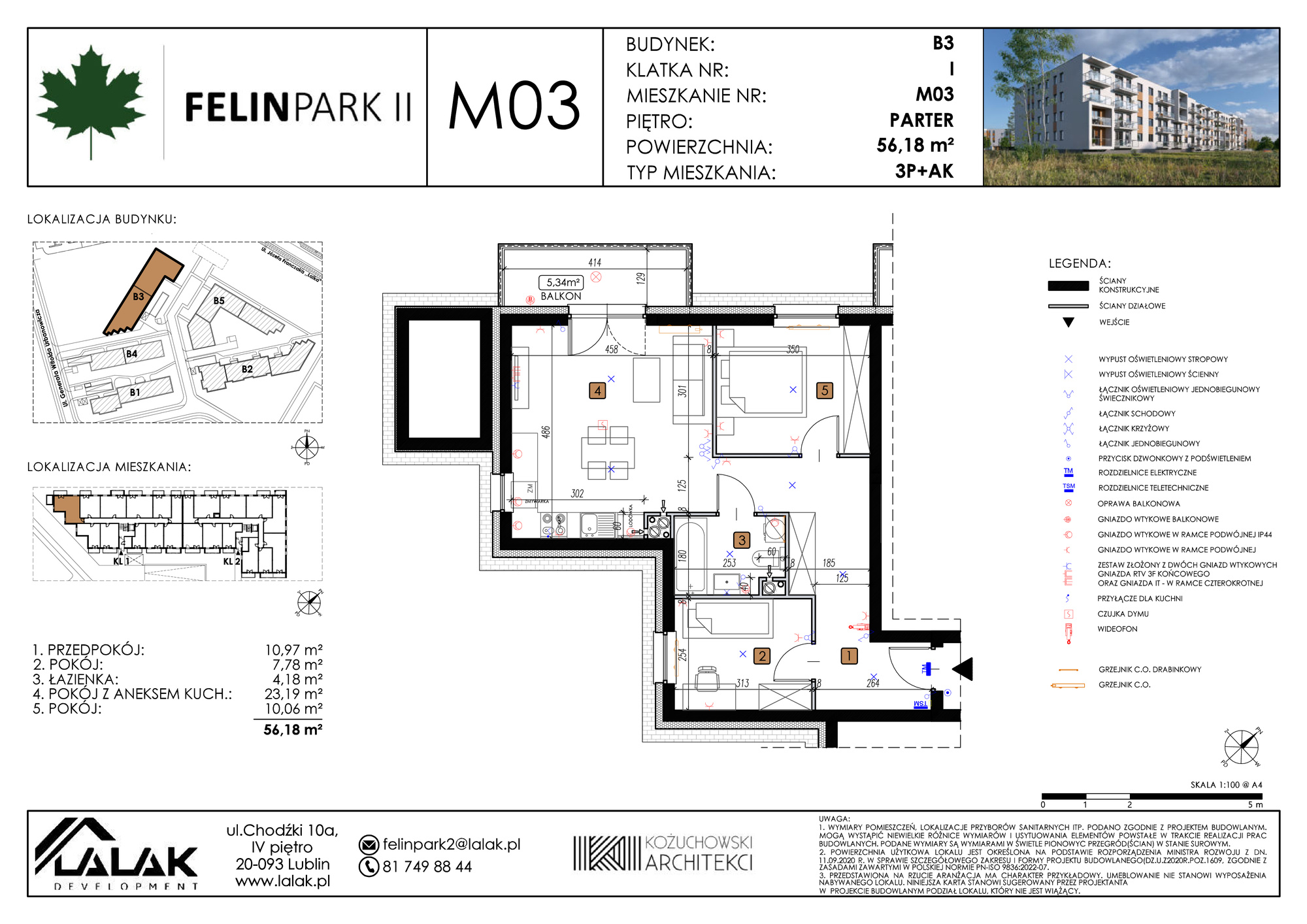 Rzut mieszkania B3 - B3_M03/P