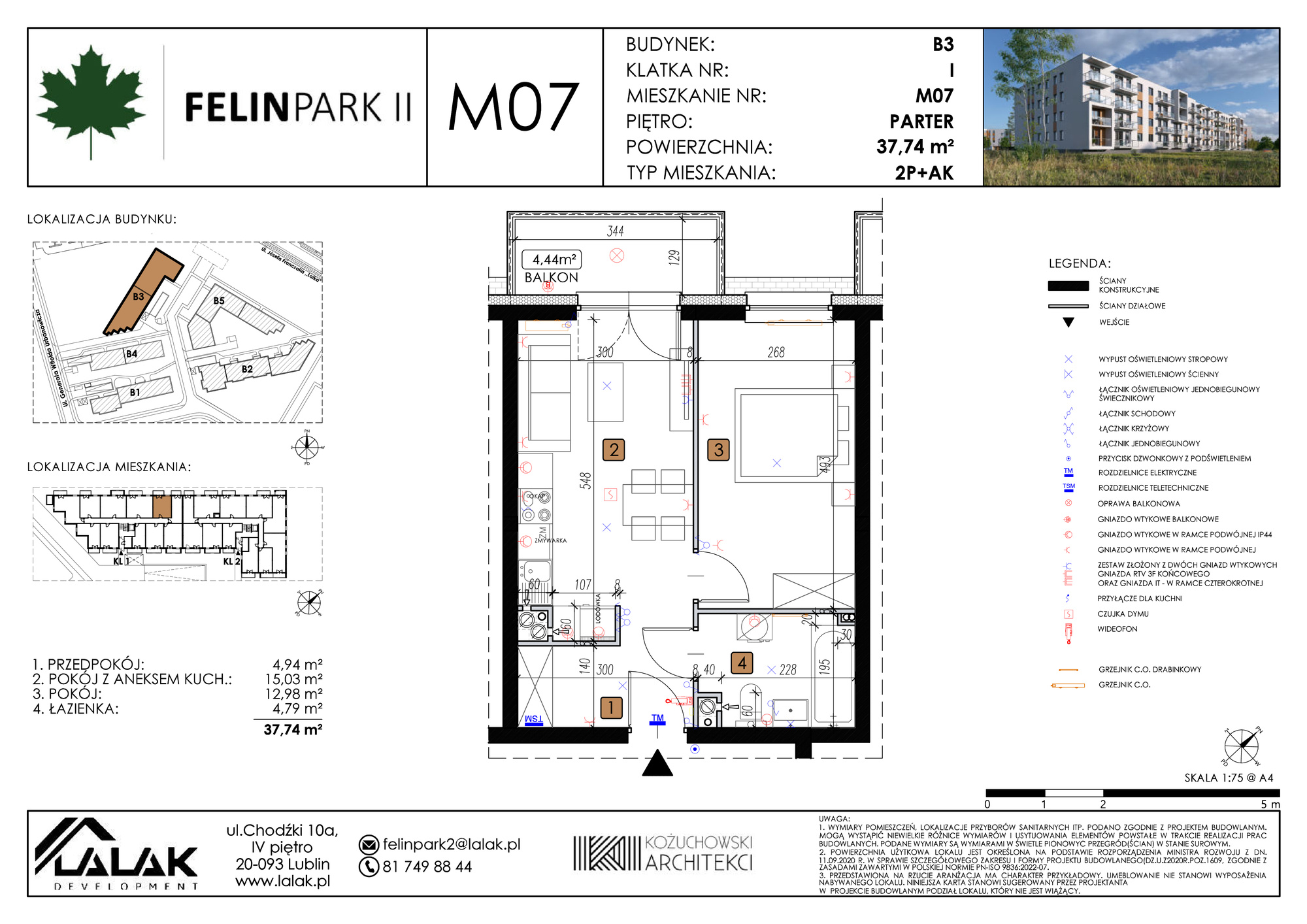 Rzut mieszkania B3 - B3_M07/P