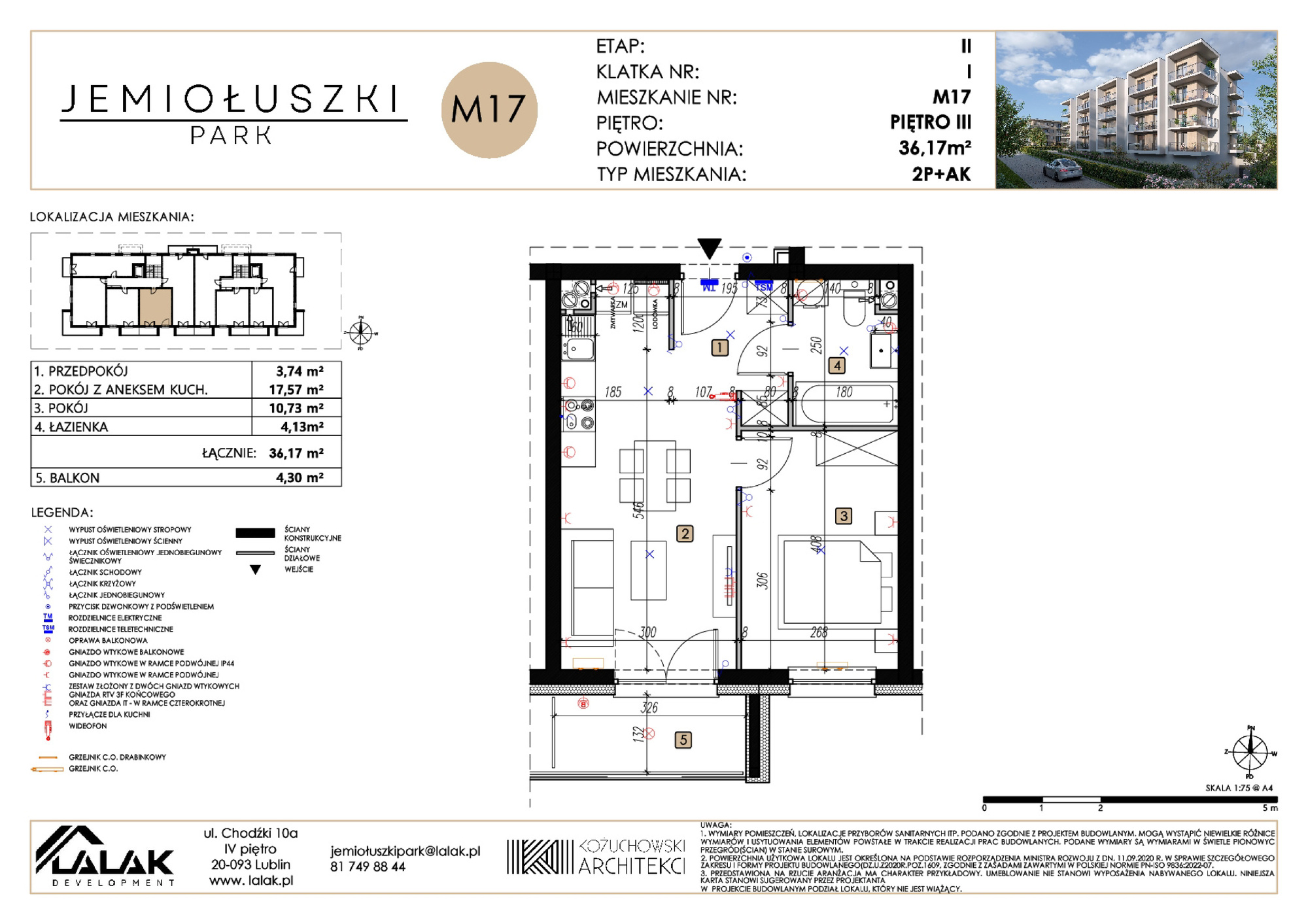 Rzut mieszkania A2_M17/P