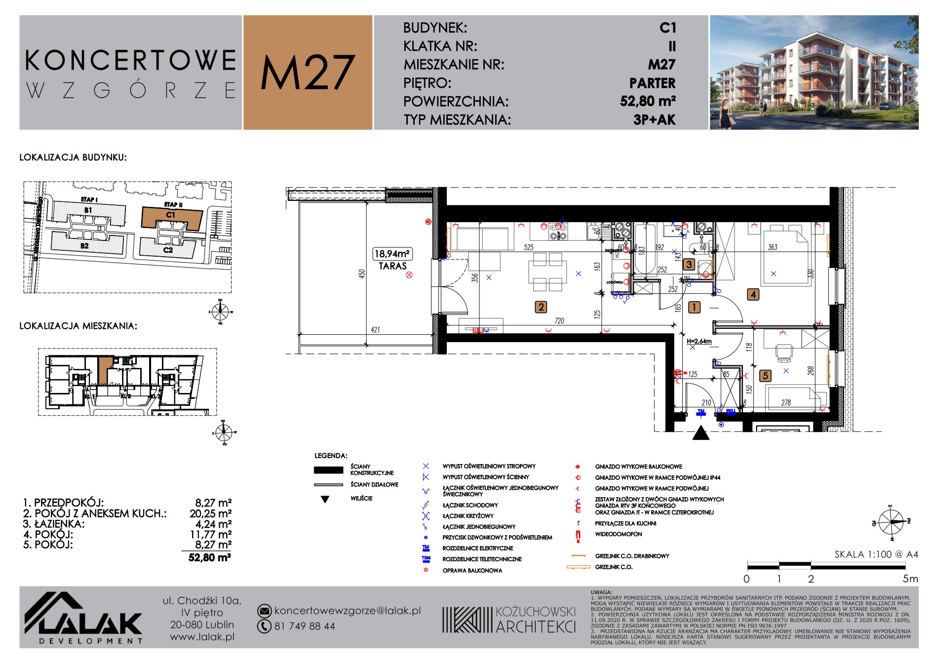 Rzut mieszkania C1 - C1_M27/P